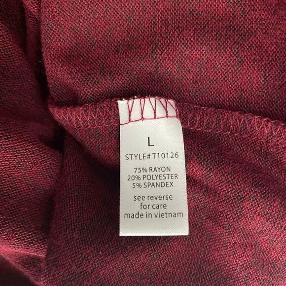 Active USA Burgundy Hooded Long Sleeve Sweater - Picture 6 of 7
